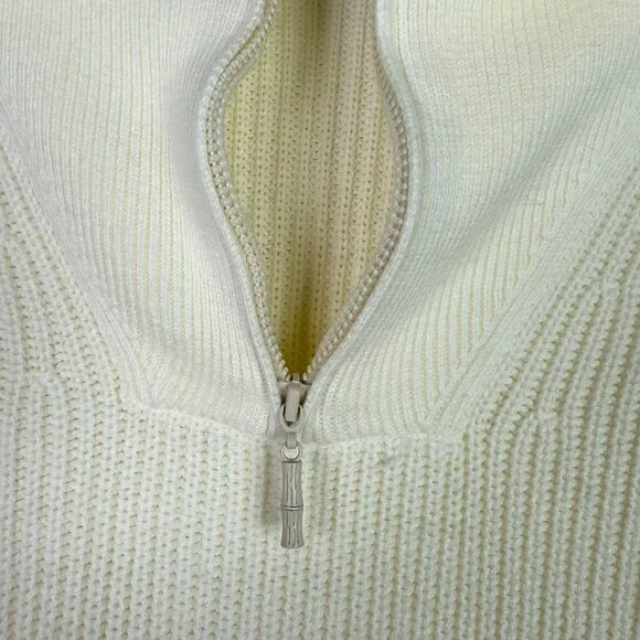 J. McLaughlin Rupert Sweater Chunky Shawl Collar Cream Ivory Size XL EUC - Picture 7 of 11